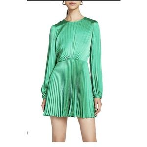New A.L.C.  Tavi Pleated Mini Dress Prickly Pear Green size 8